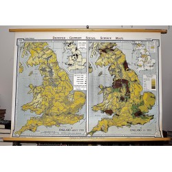 Industrial England : England about 1700 : showing population densities; England about 1911 showing population densities (Large pull down color map) 